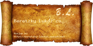 Beretzky Lukács névjegykártya